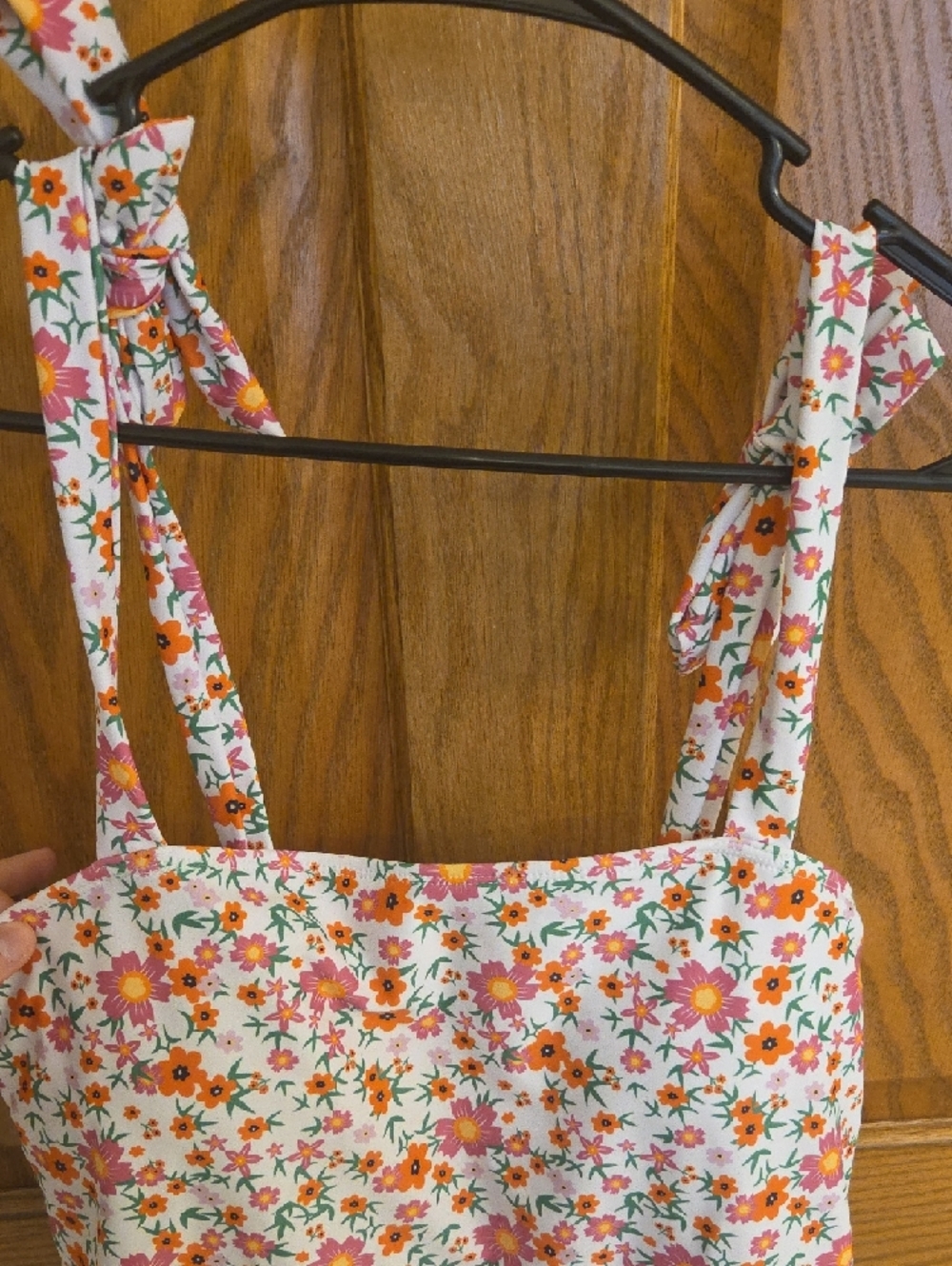 Floral Tie-Shoulder One-Piece Maternity Swimsuit - Picture 2 of 7